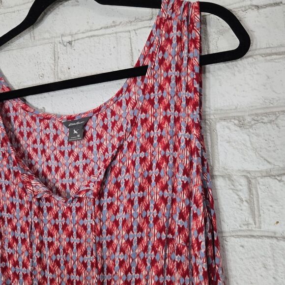 Eddie Bauer cute red and blue midi dress - Picture 2 of 15